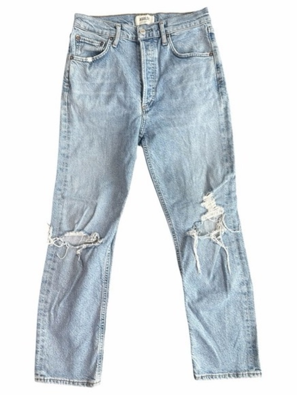 Agolde Riley Crop Light Blue Denim Jeans